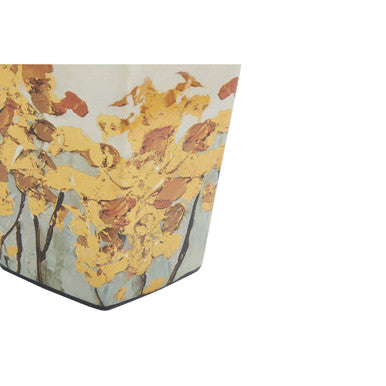 Hexagonal Gold Motif Small Ceramic Jar
