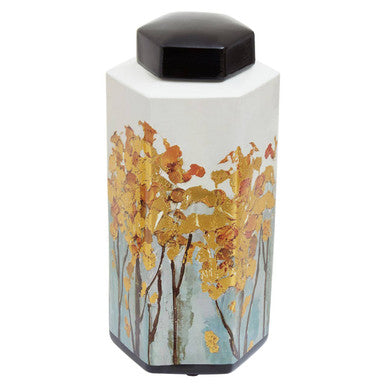 Hexagonal Gold Artwork Large Jar