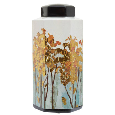 Hexagonal Gold Artwork Large Jar