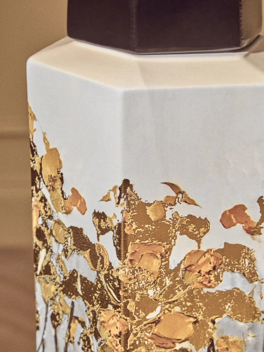 Hexagonal Gold Artwork Large Jar