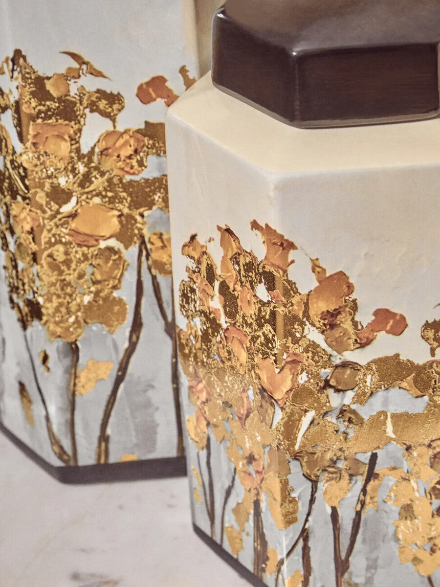 Hexagonal Gold Artwork Large Jar