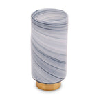 Gold Base Large Grey Glass Vase