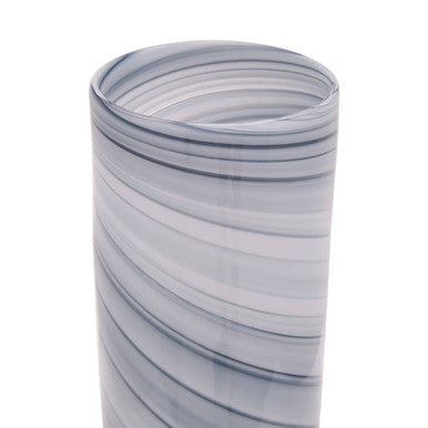 Gold Base Large Grey Glass Vase