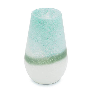Small Turquoise and White Ombre Vase