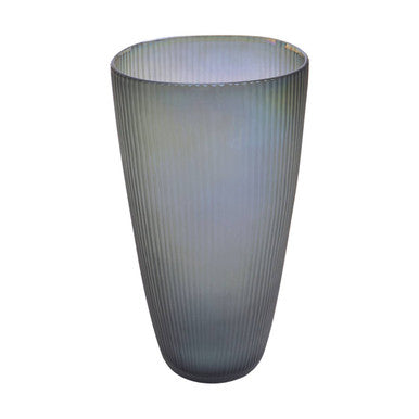 Iridescent Large Grey Glass Vase