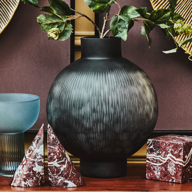 Large Carved Glass Vase