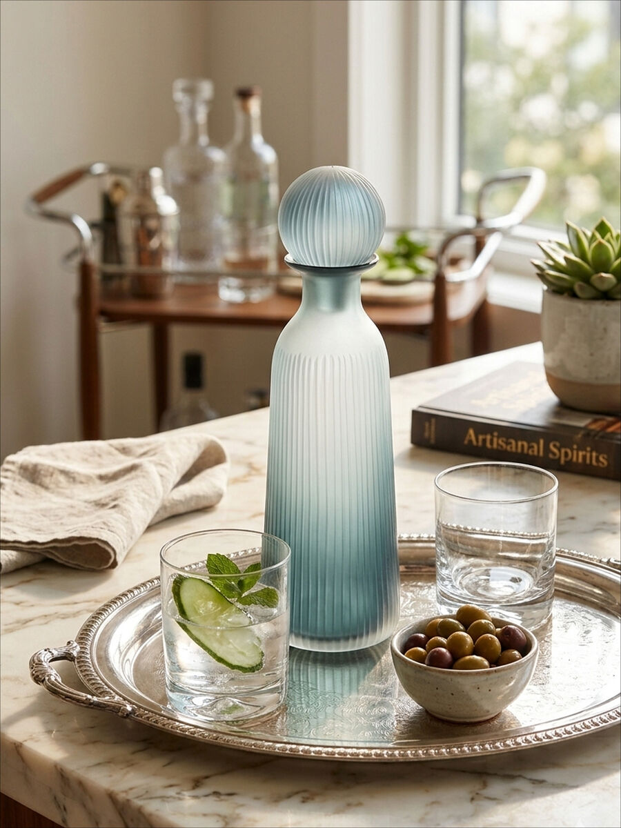 Large Blue Bottle Vase