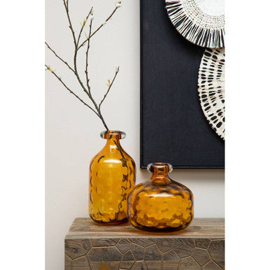 Amber Tall Glass Bottle Vase