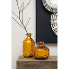 Amber Tall Glass Bottle Vase