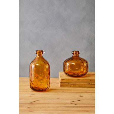 Amber Tall Glass Bottle Vase