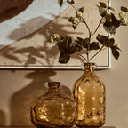 Amber Tall Glass Bottle Vase