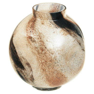 Brushstroke Design Large Glass Vase