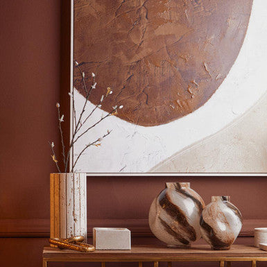 Brushstroke Design Large Glass Vase