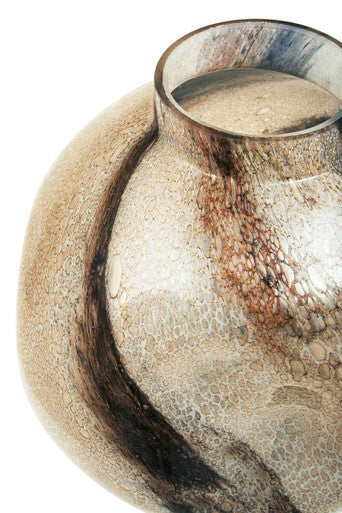 Brushstroke Design Large Glass Vase