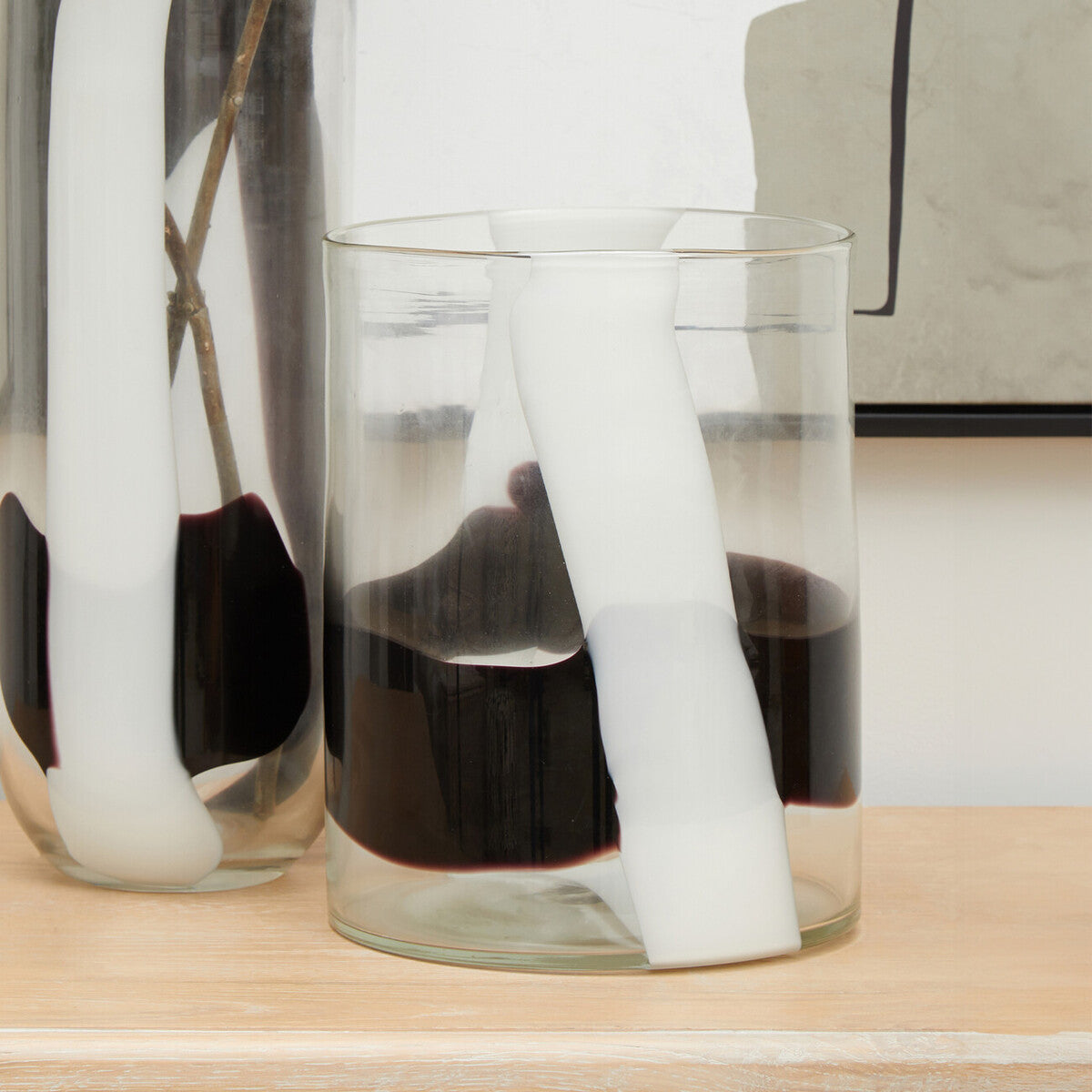 Small Glass Vase with Abstract Pattern