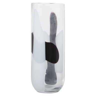 Large Glass Vase with Abstract Pattern