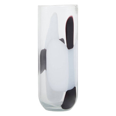 Large Glass Vase with Abstract Pattern
