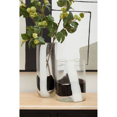 Large Glass Vase with Abstract Pattern