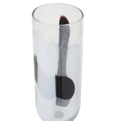 Large Glass Vase with Abstract Pattern
