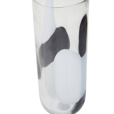 Large Glass Vase with Abstract Pattern