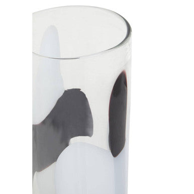 Large Glass Vase with Abstract Pattern