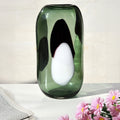 Small Green Glass Vase with Abstract Pattern