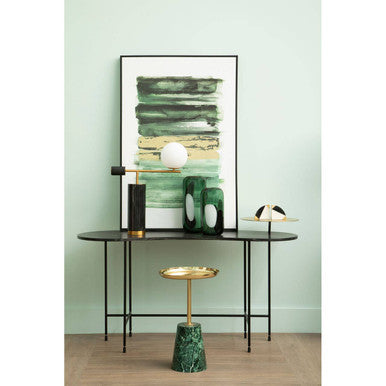 Large Green Glass Vase with Abstract Pattern