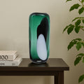 Large Green Glass Vase with Abstract Pattern