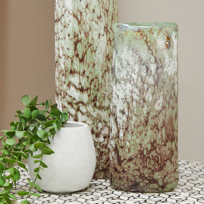 Small Glass Marble Effect Vase