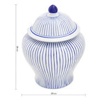Small White and Blue Ceramic Jar