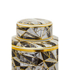 Large Marble Effect Pattern Ceramic Jar