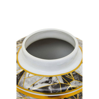Large Marble Effect Pattern Ceramic Jar