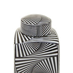 Small Black and White Ceramic Jar