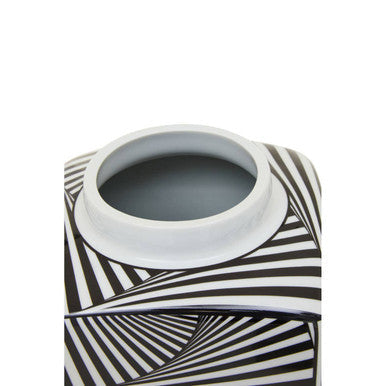 Small Black and White Ceramic Jar