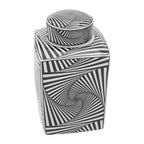 Large Black and White Ceramic Jar