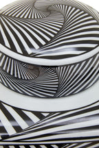 Large Black and White Ceramic Jar