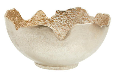 Large Two Toned Silver and Gold Finish Bowl
