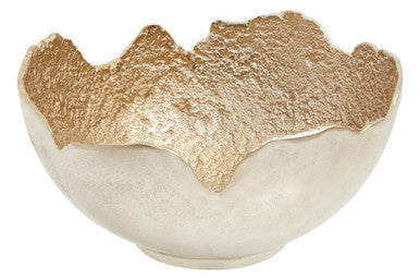 Large Two Toned Silver and Gold Finish Bowl