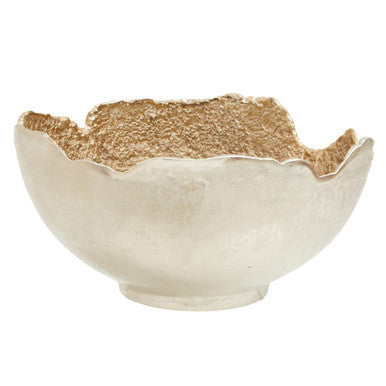 Large Two Toned Silver and Gold Finish Bowl