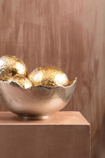 Large Two Toned Silver and Gold Finish Bowl