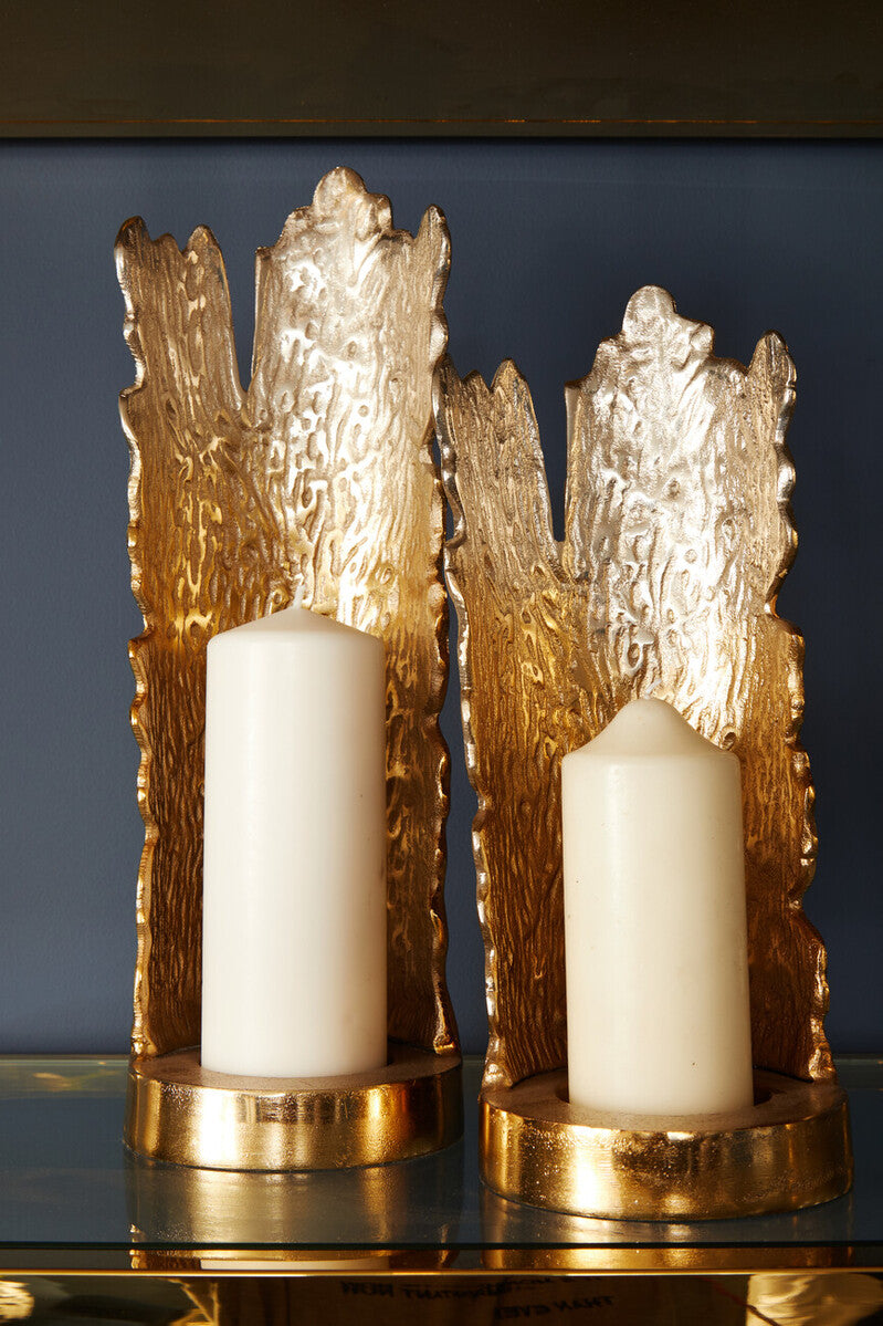 Small Ombre Silver and Gold Finish Candle Holder