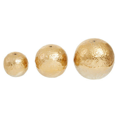 Set of Three Ombre Silver and Gold Finish Deco Balls