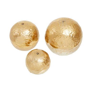 Set of Three Ombre Silver and Gold Finish Deco Balls