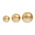 Set of Three Ombre Silver and Gold Finish Deco Balls