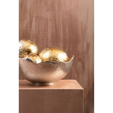 Set of Three Ombre Silver and Gold Finish Deco Balls