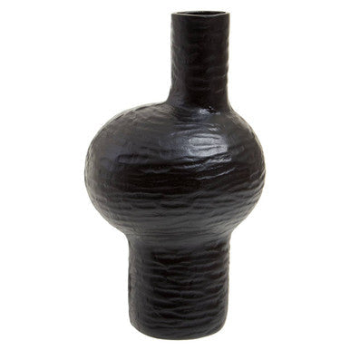 Large Abstract Black Finish Vase | Deomali