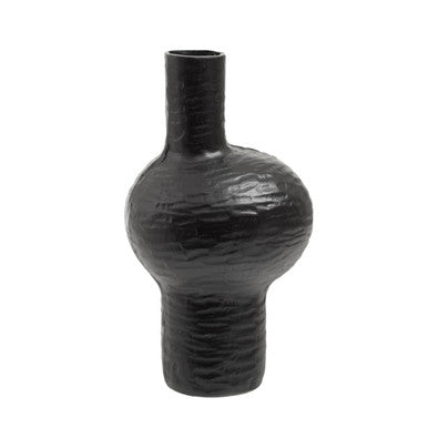 Large Abstract Black Finish Vase | Deomali