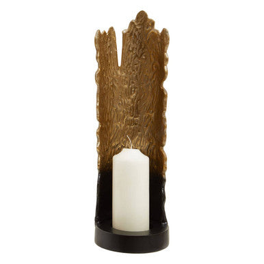 Black and Gold Finish Large Ombre Candle Holder