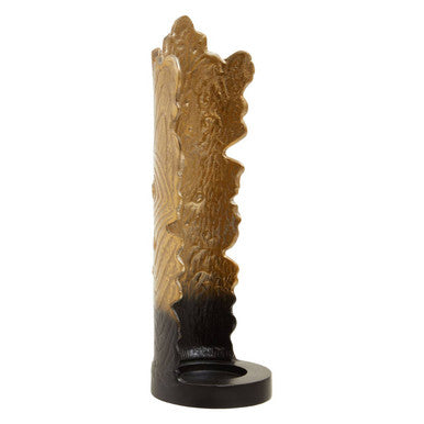Black and Gold Finish Large Ombre Candle Holder