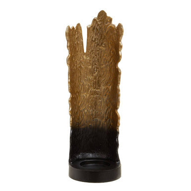 Black and Gold Finish Large Ombre Candle Holder